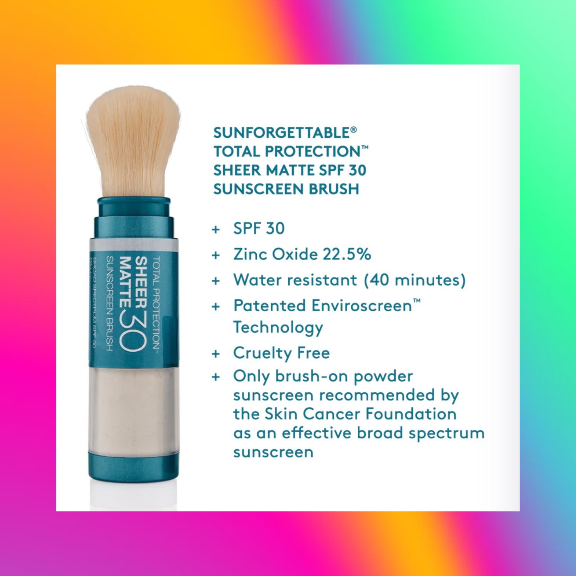 SUNFORGETTABLE TOTAL PROTECTION SHEER MATTE SPF 30 BRUSH-ON
