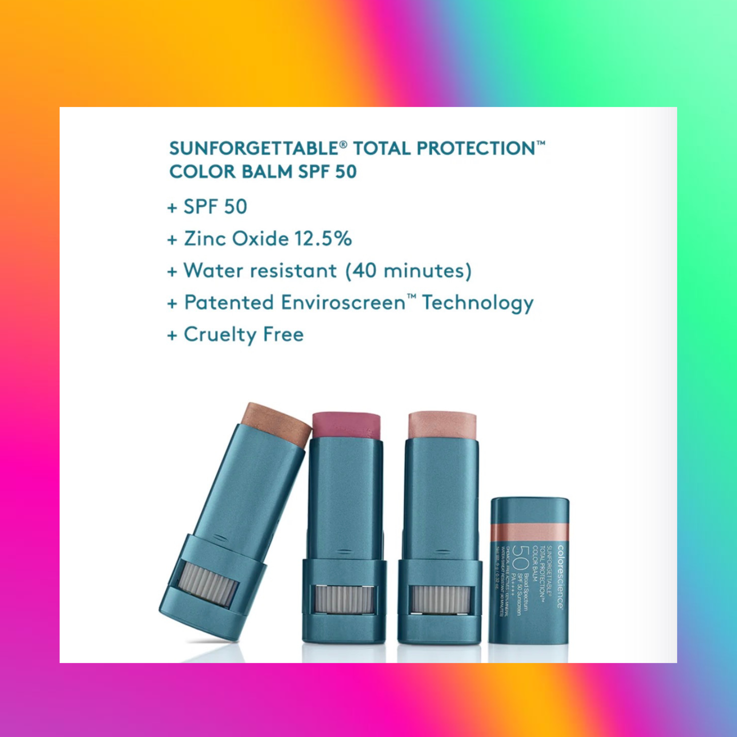 SUNFORGETTABLE TOTAL PROTECTION COLOR BALM SPF 50